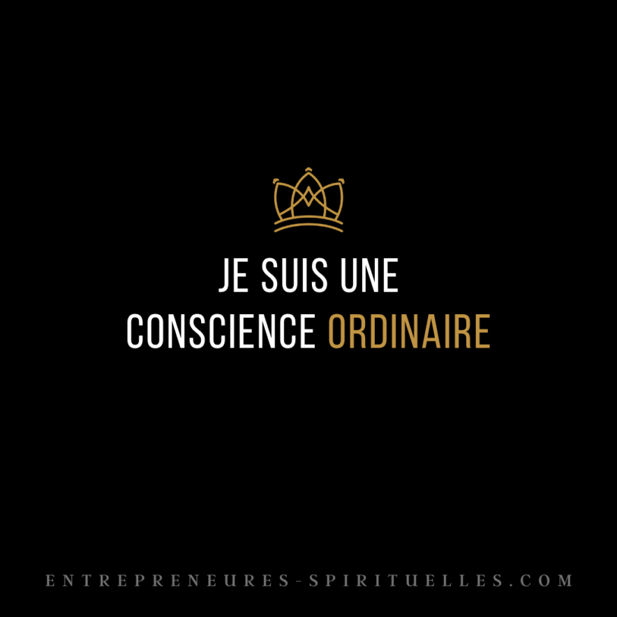 JE SUIS UNE CONSCIENCE ORDINAIRE
